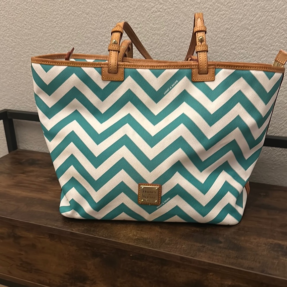 Dooney & Bourke Aqua Chevron Tote